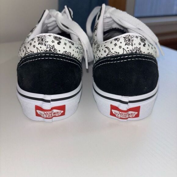 Vans Old Skool Skate Shoe Canvas Suede Sneaker black marshmallow Lace up Closure - Picture 7 of 12